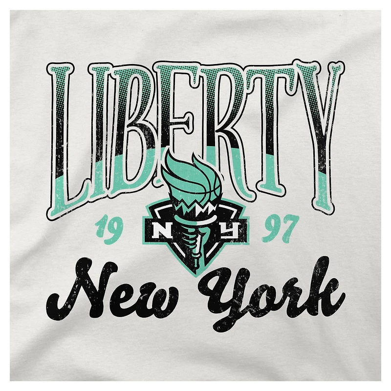Unisex Stadium Essentials Oatmeal New York Liberty Sky High Fleece Crew Neck Sweatshirt