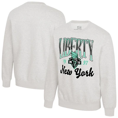 Unisex Stadium Essentials Oatmeal New York Liberty Sky High Fleece Crew Neck Sweatshirt
