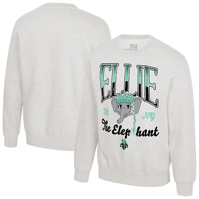 Unisex Stadium Essentials Oatmeal New York Liberty Sky High Mascot Fleece Crew Neck Sweatshirt