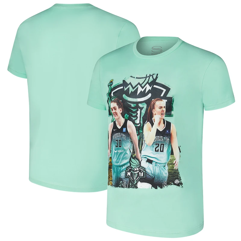 Unisex Stadium Essentials Sabrina Ionescu & Breanna Stewart Mint New York Liberty Skyline Duo Player T-Shirt