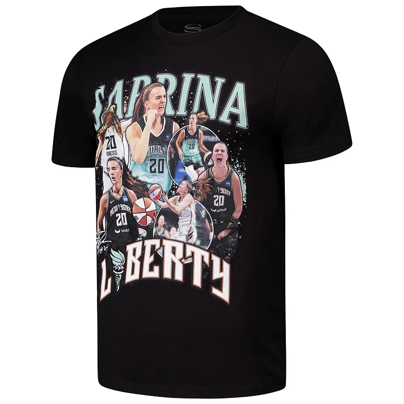 T-shirt unisexe Stadium Essentials Sabrina Ionescu noir New York Liberty 2024 Crossroads
