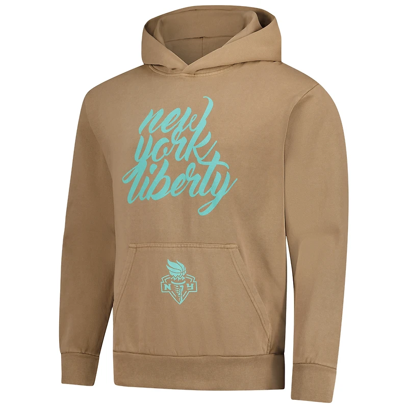 Sweat à capuche surdimensionné urbain unisexe Stadium Essentials Tan New York Liberty Paradise