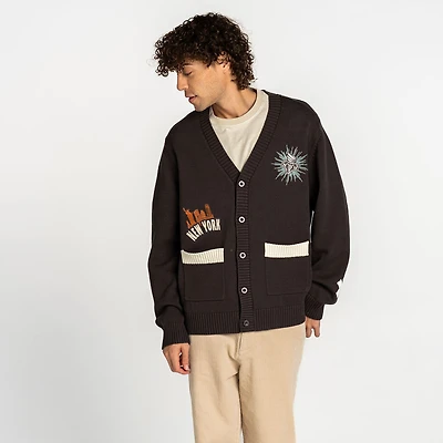 Unisex The Wild Collective Anthracite New York Liberty Oversized Button-Up Jacquard Cardigan