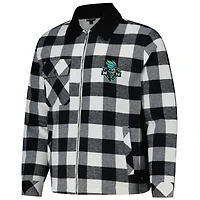 Veste-chemise unisexe en flanelle noire/blanche à fermeture éclair intégrale New York Liberty de The Wild Collective