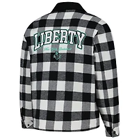 Veste-chemise unisexe en flanelle noire/blanche à fermeture éclair intégrale New York Liberty de The Wild Collective