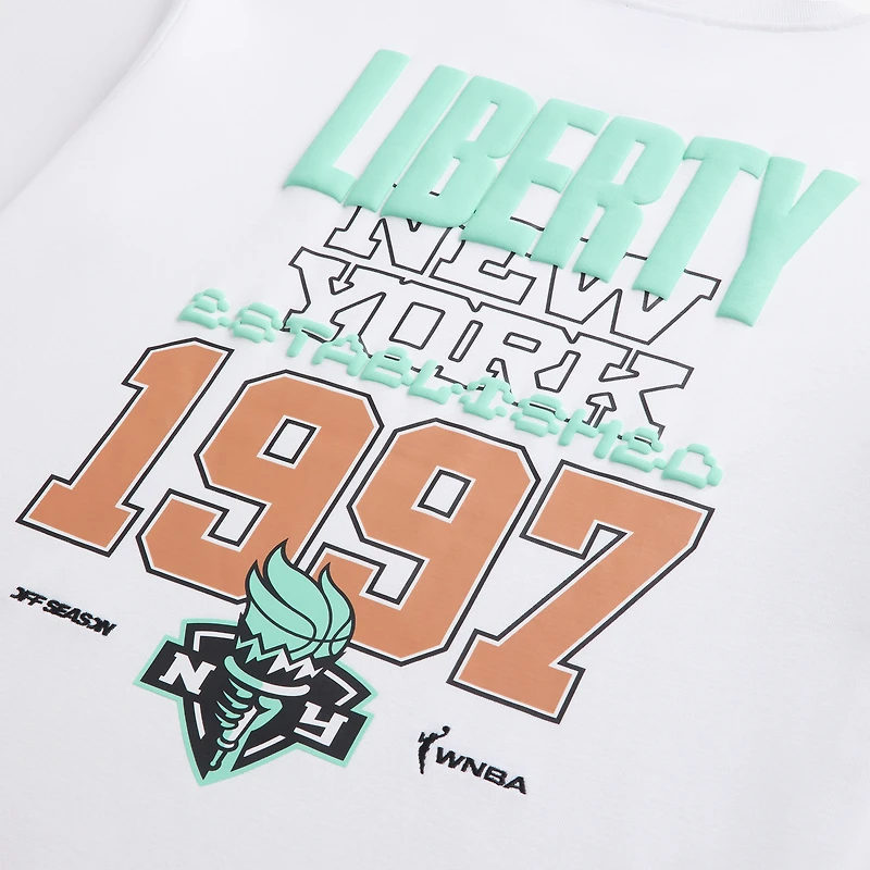 T-shirt unisexe blanc à imprimé Liberty de New York