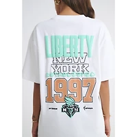 T-shirt unisexe blanc à imprimé Liberty de New York