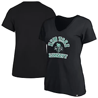 Women's '47 Black New York Liberty Logo Lockup V-Neck Plus T-Shirt