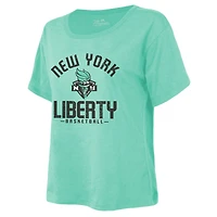 Women's Majestic Threads Mint New York Liberty The Edge Premium Boxy T-Shirt