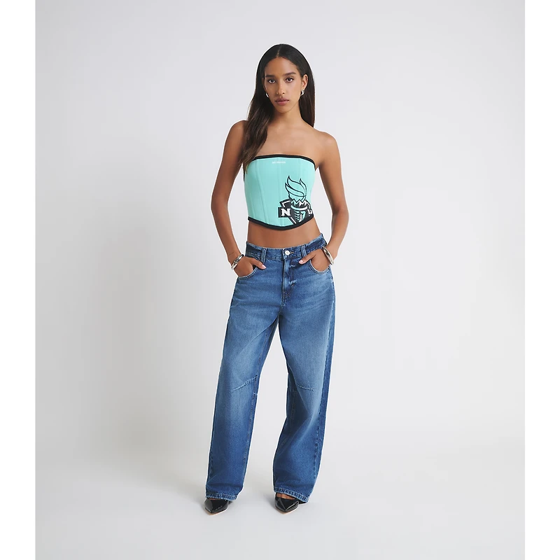 Women's  Mint New York Liberty Fleece Corset