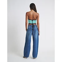 Women's  Mint New York Liberty Fleece Corset