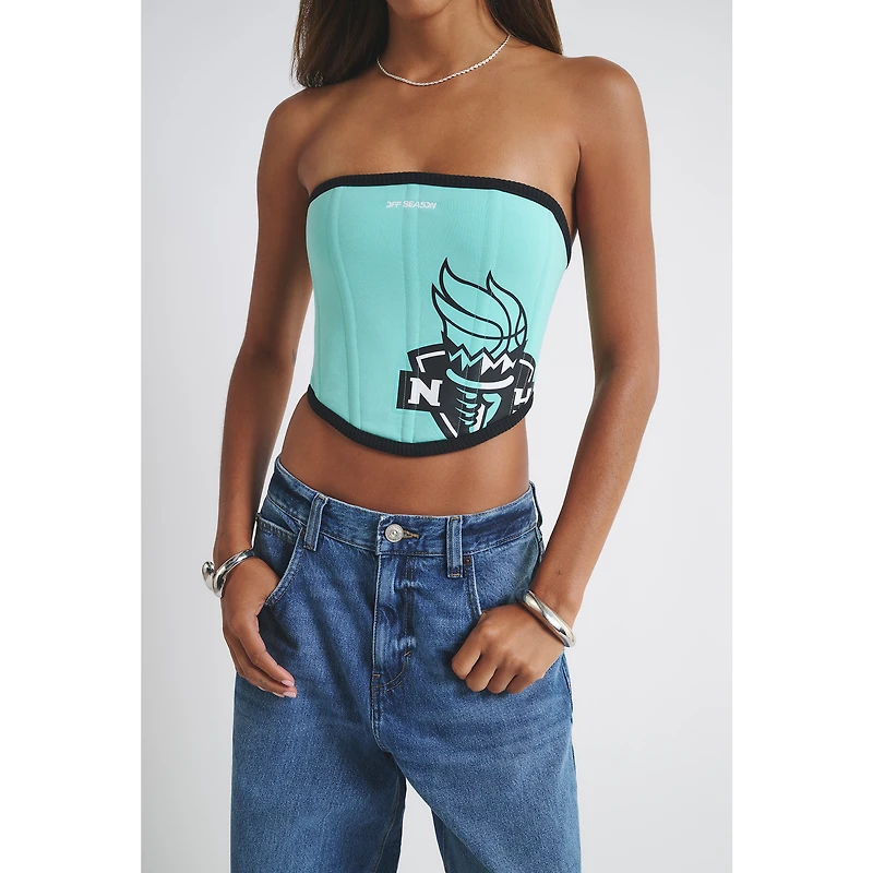 Women's  Mint New York Liberty Fleece Corset
