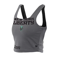 Débardeur court réversible New Era York Liberty Sport Classics noir/gris pour femme