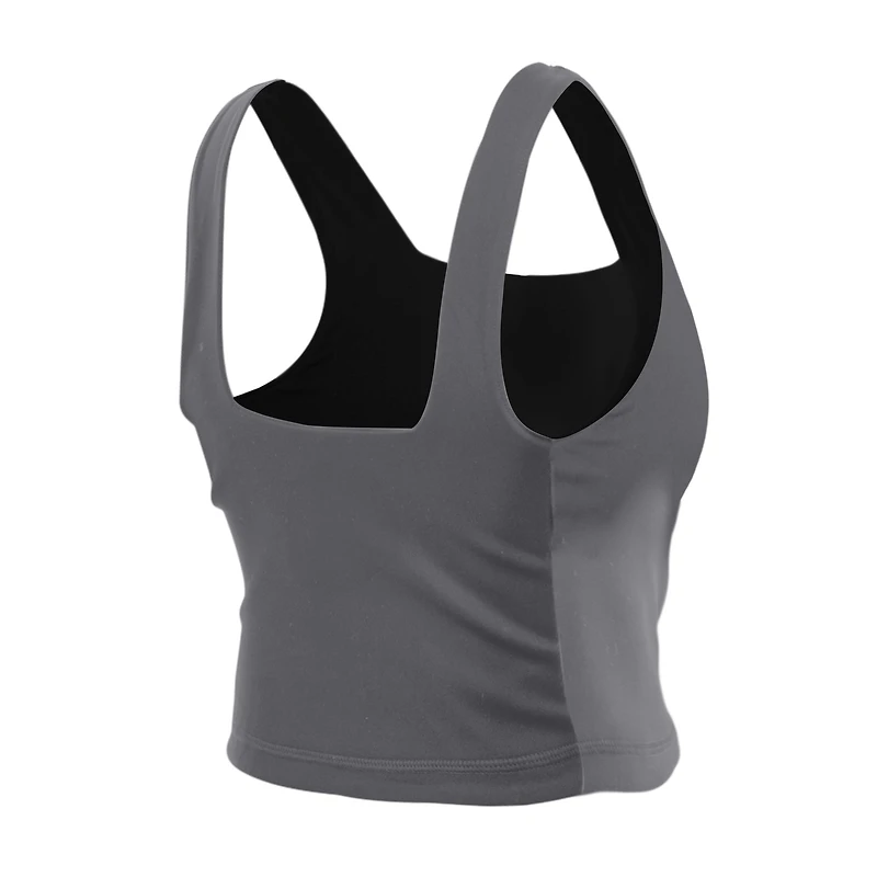 Women's New Era Black/Gray York Liberty Reversible Cropped Sport Classics Tank Top