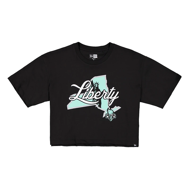 Women's New Era Black York Liberty 2026 WNBA Draft Hometown Boxy T-Shirt