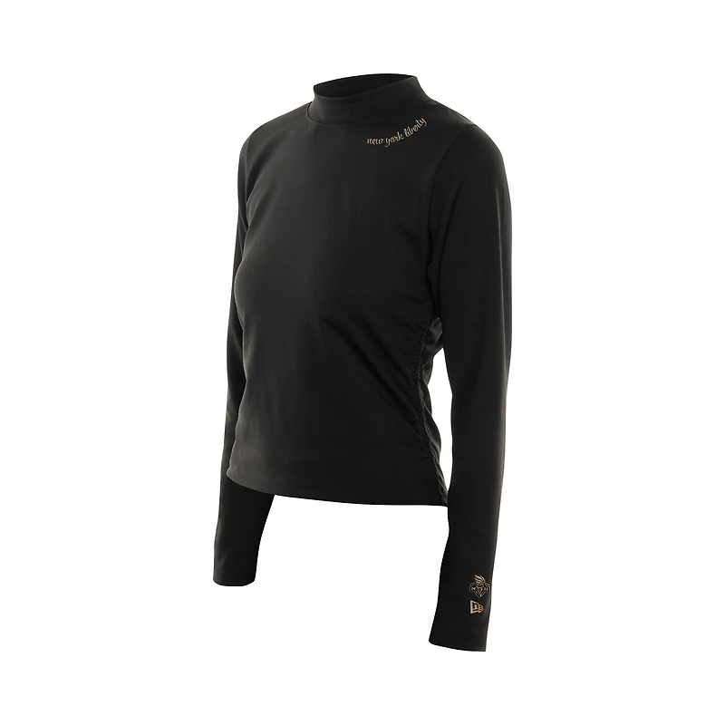 T-shirt à manches longues et col montant New York Liberty Glam Game pour femme, noir, Era