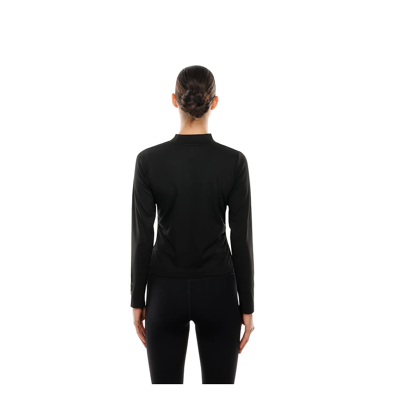 T-shirt à manches longues et col montant New York Liberty Glam Game pour femme, noir, Era