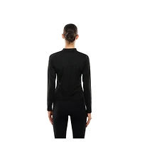 T-shirt à manches longues et col montant New York Liberty Glam Game pour femme, noir, Era