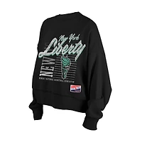 Women's New Era Black York Liberty Oversized Mineral Wash Sweatshirt