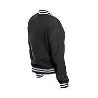 Women's New Era Black York Liberty Throwback Varsity Fleece Full-Snap Jacket