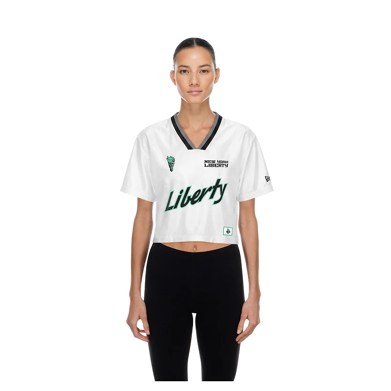 Women's New Era White York Liberty Sport Classics Capsule Boxy Cropped Fashion Jersey