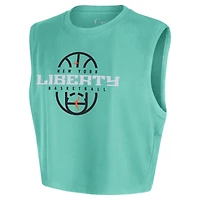 Women's Nike Mint New York Liberty 2026 Authentic On-Court Sleeveless Cropped T-Shirt