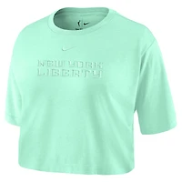 Women's Nike  Mint New York Liberty Basketball Tonal Wordmark Cropped T-Shirt