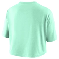 Women's Nike  Mint New York Liberty Basketball Tonal Wordmark Cropped T-Shirt