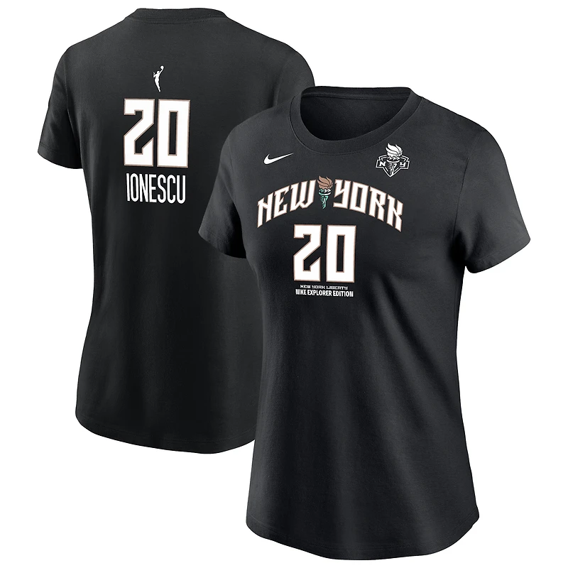 Women's Nike Sabrina Ionescu Black New York Liberty Name & Number Explorer Edition T-Shirt