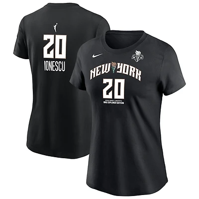 T-shirt Nike Sabrina Ionescu noir New York Liberty, édition Explorer, pour femme
