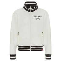 Women's Sportiqe Cream New York Liberty Athletic Club Collection Sutton French Terry Full-Zip Jacket