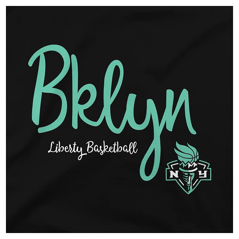 T-shirt noir Stadium Essentials pour femme, troisième quart-temps, New York Liberty