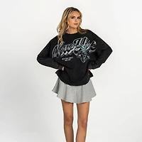 Women's The Wild Collective Black New York Liberty Oversized Long-Sleeve T-Shirt