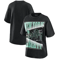 Women's WEAR by Erin Andrews Black New York Liberty Ball Boyfriend T-Shirt