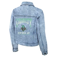 Women's WEAR by Erin Andrews Blue New York Liberty Full-Snap Denim Jacket