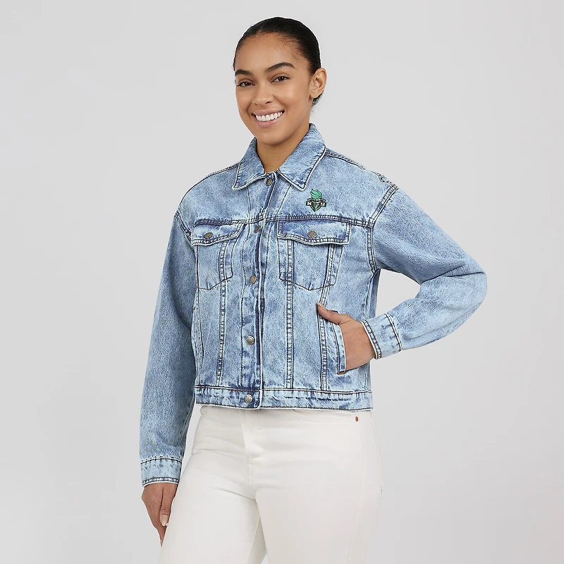 Women's WEAR by Erin Andrews Blue New York Liberty Full-Snap Denim Jacket
