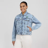 Women's WEAR by Erin Andrews Blue New York Liberty Full-Snap Denim Jacket