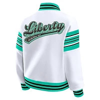 Veste polaire à boutons-pression New York Liberty blanche/menthe pour femme WEAR by Erin Andrews