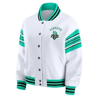 Veste sweat-shirt en polaire à boutons-pression WNBA blanche/menthe pour femme WEAR by Erin Andrews