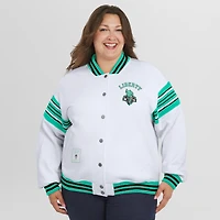 Veste sweat-shirt en polaire à boutons-pression WNBA blanche/menthe pour femme WEAR by Erin Andrews