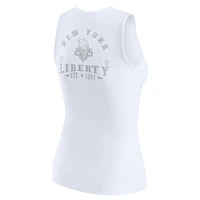 Débardeur Henley côtelé blanc New York Liberty pour femme WEAR by Erin Andrews