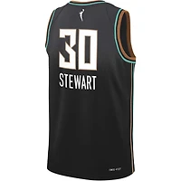 Jeune Nike Breanna Stewart Maillot New York Liberty Swingman Player Noir - Édition Rebel