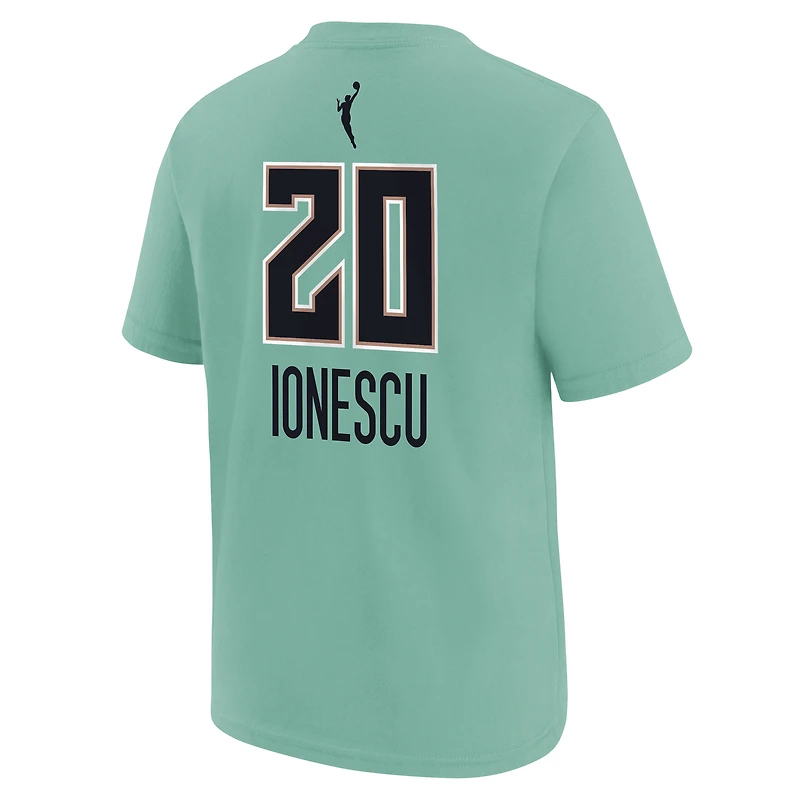 Youth Nike Sabrina Ionescu Mint New York Liberty Rebel Edition Name & Number T-Shirt