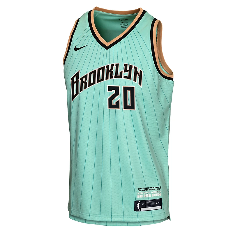 Youth Nike Sabrina Ionescu Mint New York Liberty Victory Jersey - Rebel Edition