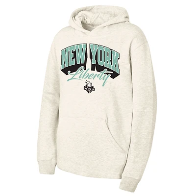 Sweat à capuche en polaire épaisse naturelle New York Liberty pour jeunes