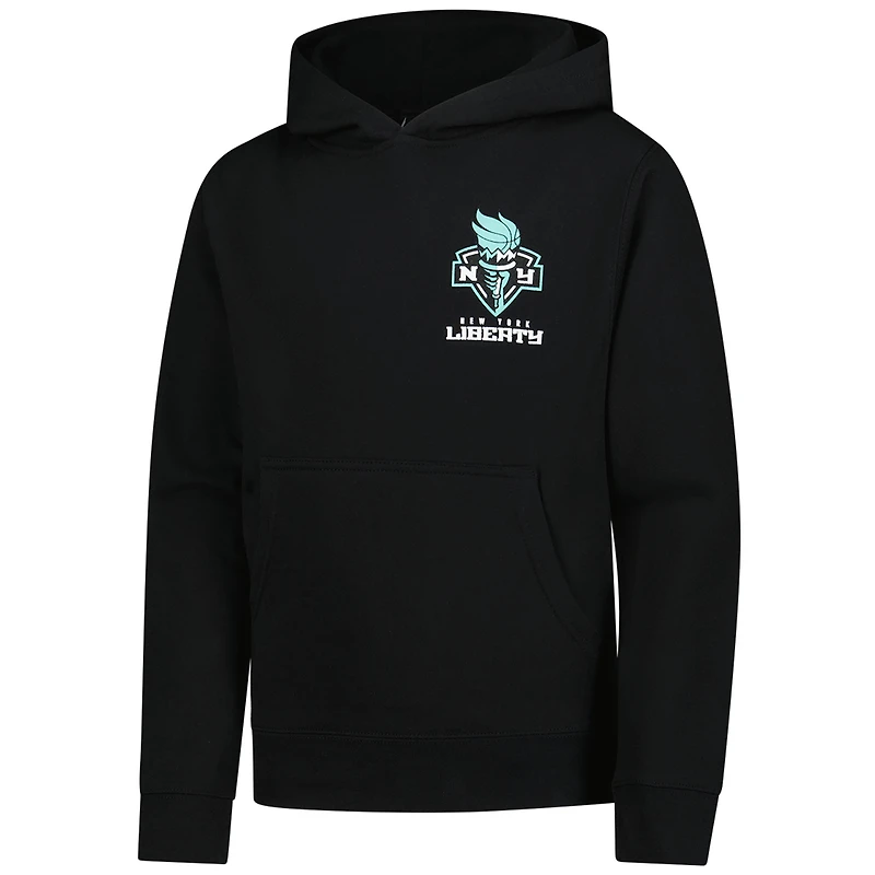 Sweat à capuche noir Youth Outerstuff - Mascotte Ellie debout de New York Liberty