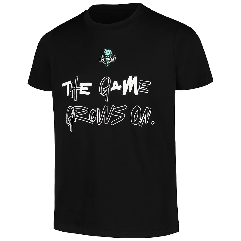 Youth round21 Breanna Stewart Black New York Liberty Player Signature Name & Number T-Shirt