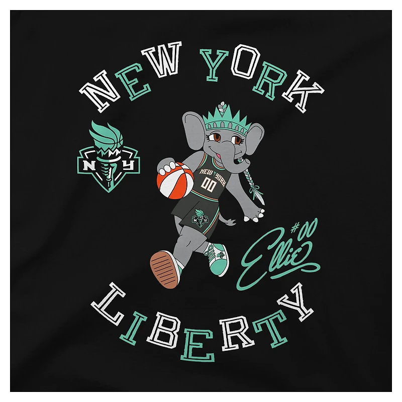 Youth Stadium Essentials Black New York Liberty Mascot Numero Uno T-Shirt
