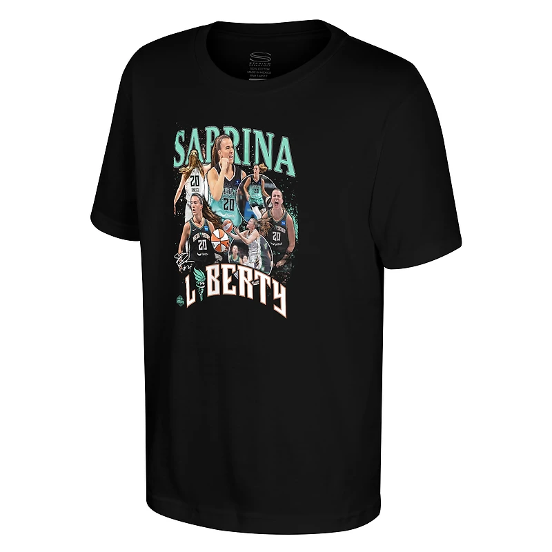 Youth Stadium Essentials Sabrina Ionescu Black New York Liberty Crossroads T-Shirt