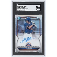AJ Ewing New York Mets Autographed 2023 Bowman Draft Refractor Chrome Prospect #CDA-AE #173/499 SGC Authenticated 9 Card